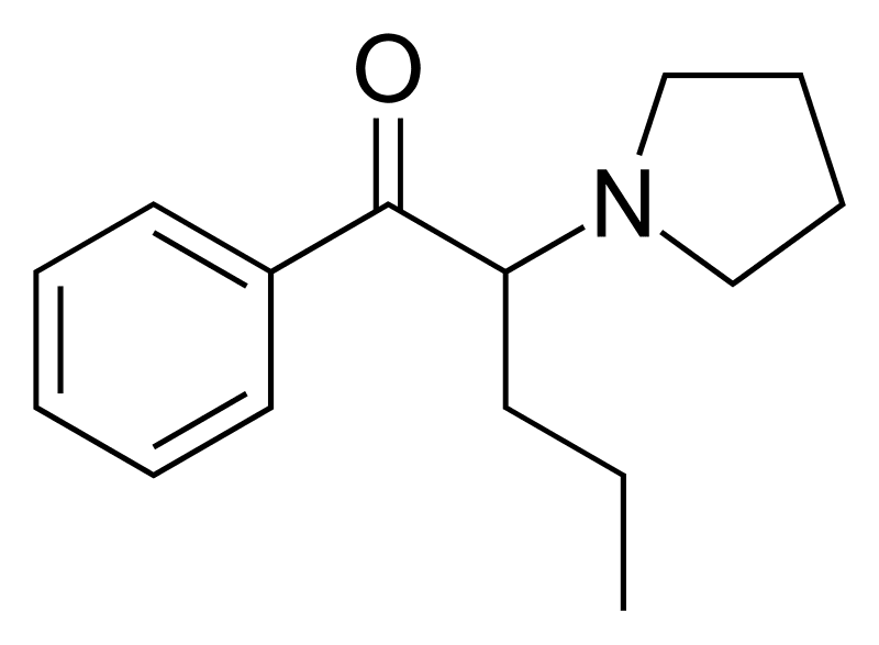 α-Pyrrolidinopentiophenone chemical formula